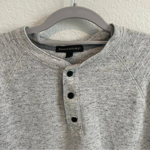 Banana Republic Textured Sweater Mens Light Gray Large - Picture 8 of 10